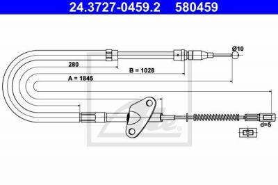 ATE 24.3727-0459.2 трос, стояночная тормозная система на MERCEDES-BENZ T1 фургон (601)