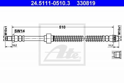ATE 24.5111-0510.3 тормозной шланг на NISSAN INTERSTAR c бортовой платформой/ходовая часть