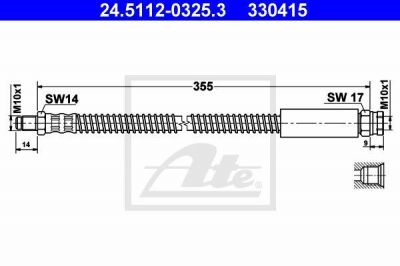 ATE 24.5112-0325.3 тормозной шланг на PEUGEOT 205 I (741A/C)