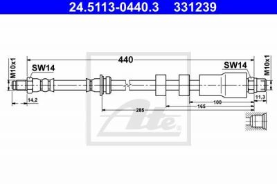 ATE 24.5113-0440.3 тормозной шланг на 3 купе (E92)