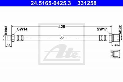 ATE 24.5165-0425.3 тормозной шланг на VW KAEFER кабрио (15)