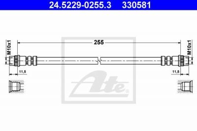 ATE 24.5229-0255.3 тормозной шланг на RENAULT 19 II (B/C53_)