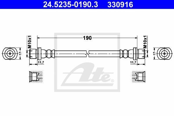 ATE 24.5235-0190.3 тормозной шланг на TOYOTA PICNIC (_XM10)