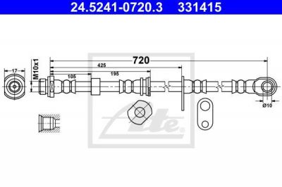 ATE 24.5241-0720.3 тормозной шланг на MITSUBISHI PAJERO SPORT II (KH_, KG_)
