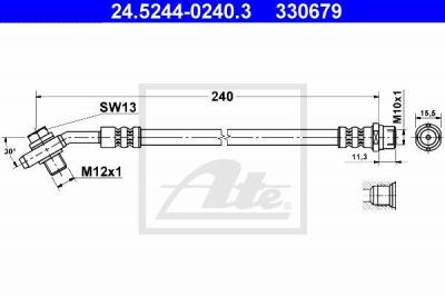 ATE 24.5244-0240.3 Шланг торм.зад.AUDI A4 97=> 240 мм