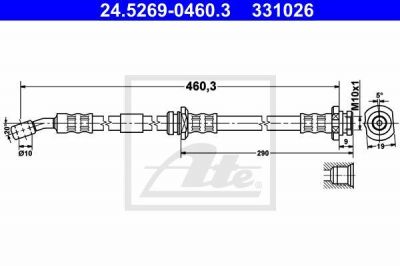 ATE 24.5269-0460.3 тормозной шланг на NISSAN MICRA II (K11)