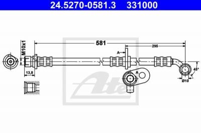 ATE 24.5270-0581.3 тормозной шланг на HONDA CR-V II (RD_)
