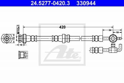 ATE 24.5277-0420.3 тормозной шланг на OPEL FRONTERA B (6B_)