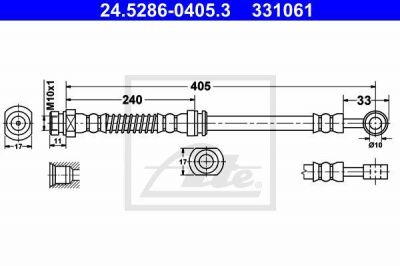 ATE 24.5286-0405.3 тормозной шланг на KIA SPORTAGE (JE_, KM_)