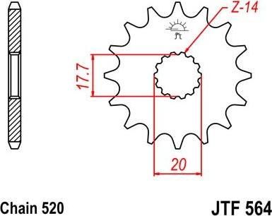 BIKE ALERT Звезда цепного привода (JTF 564 13)