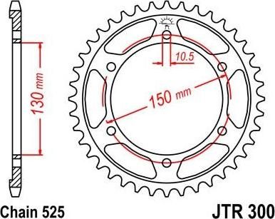 BIKE ALERT Звезда цепного привода (JTR 300 43)