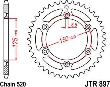 BIKE ALERT Звезда цепного привода (JTR 897 48)