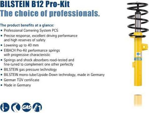 Bilstein Bil_016801 комплект ходовой части, пружины / амортизаторы на VW GOLF V (1K1)