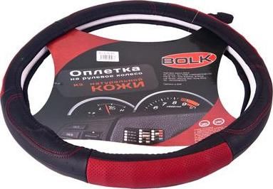 BOLK BK01300BK/RD-L Оплетка на рулевое колесо L 40см натуральная кожа черно-красная BOLK BK01300BK/RD-L Оплетка на рулевое колесо L 40см натуральная кожа черно-красная