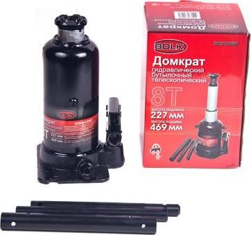 BOLK BK51006W Домкрат гидравлический бутылочный 8т 227-469мм телескопический BOLK BK51006W Домкрат гидравлический бутылочный 8т 227-469мм телескопический