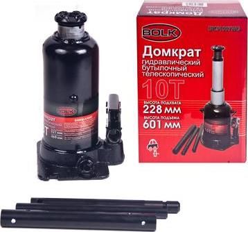 BOLK BK51007WG Домкрат гидравлический бутылочный 10т 228-601мм телескопический BOLK BK51007WG Домкрат гидравлический бутылочный 10т 228-601мм телескопический
