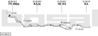 Bosal 012.098.51 система выпуска ог на AUDI 80 (81, 85, B2)