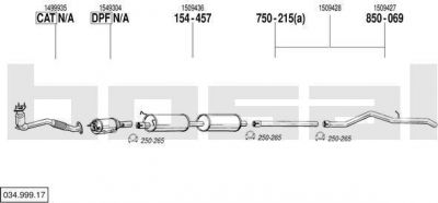 Bosal 034.999.17 система выпуска ог на FORD TRANSIT фургон