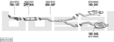 Bosal 040.012.55 система выпуска ог на HYUNDAI SANTA FE II (CM)