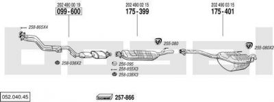Bosal 052.040.45 система выпуска ог на MERCEDES-BENZ C-CLASS (W202)