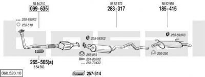 Bosal 060.520.10 система выпуска ог на OPEL ASTRA F универсал (51_, 52_)