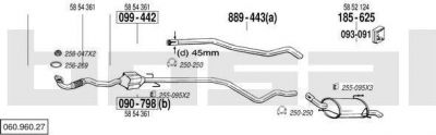 Bosal 060.960.27 система выпуска ог на OPEL CORSA C (F08, F68)