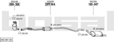 Bosal 060.981.83 система выпуска ог на OPEL CORSA C (F08, F68)