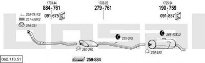 Bosal 062.113.51 система выпуска ог на PEUGEOT 205 I (741A/C)