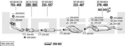 Bosal 090.206.55 система выпуска ог на VW PASSAT Variant (3A5, 35I)