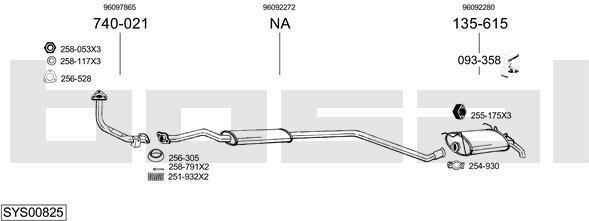 Bosal SYS00825 система выпуска ог на CITROEN AX (ZA-_)