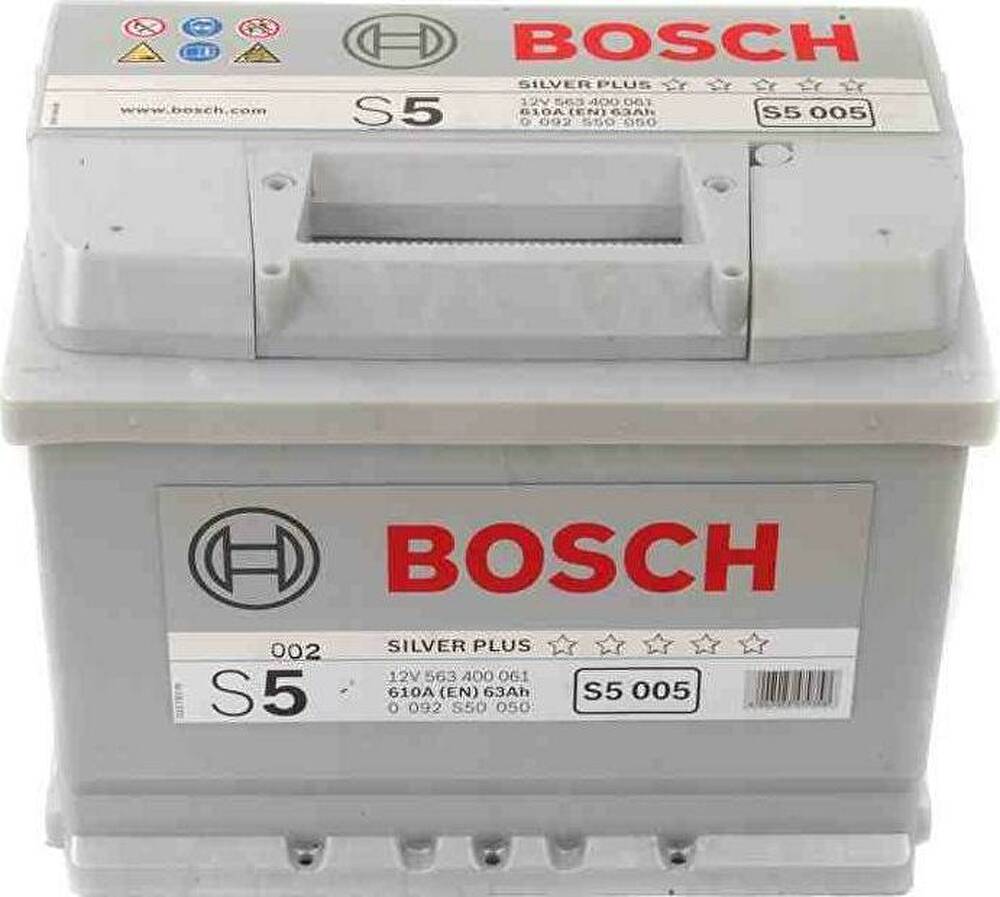 BOSCH Акб s5 63ah 610a 242x175x190 (-+) (63Ач, 0092S50050)