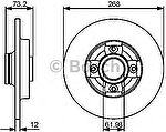 BOSCH Диск тормозной CITROEN BERLINGO/C4/PEUGEOT 308/PARTNER 06- задний с подшип.с АБС (424945, 0986479387)