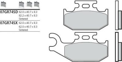 BREMBO Тормозные колодки (07GR74SD)