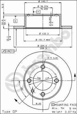 Brembo 08.2479.10 тормозной диск на TALBOT 180