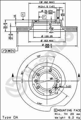 Brembo 09.4115.10 тормозной диск на ALFA ROMEO 75 (162B)
