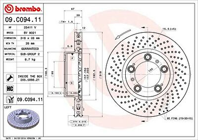 Brembo 09.C094.11 тормозной диск на PORSCHE BOXSTER (987)