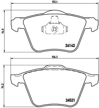 BREMBO Колодки передние FORD S-Max 07->/VOLVO S80 II/JAGUAR S-Type 02-> (1405511, P24077)