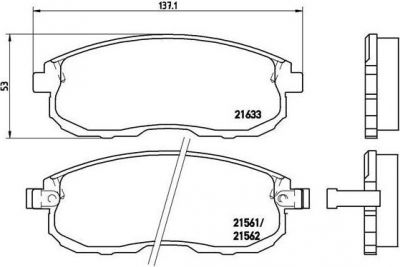 BREMBO Колодки передние NISSAN Teana II 08->/Tiida/Juke/Cube 10-> (4106040U90, P56021)
