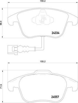 BREMBO P85130 колодки дисковые передние! VW Tiguan 1.4TSI/2.0TSI/2.0TDi 08> (P85130)