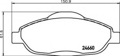 CITROEN/PEUGEOT Колодки передние PEUGEOT/CITROEN (16 132 593 80)
