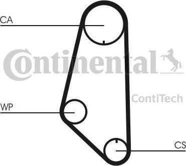 CONTITECH Комплект ремня ГРМ VW GOLF/VENTO 1.6 92-97 (с помпой) (CT732WP1)