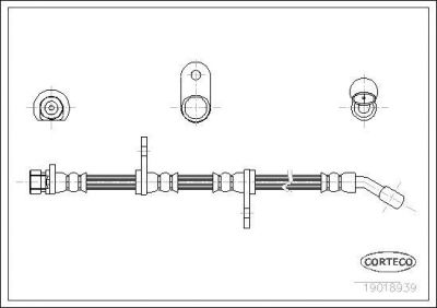 Corteco 19018939 тормозной шланг на HONDA CIVIC VI Fastback (MA, MB)