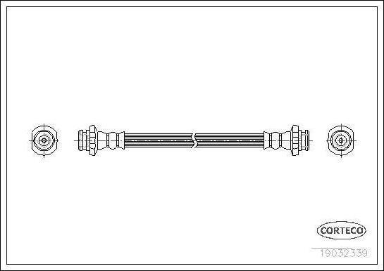 Corteco 19032339 тормозной шланг на NISSAN 100 NX (B13)