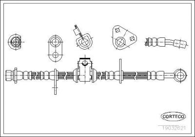 Corteco 19032621 тормозной шланг на HONDA PRELUDE IV (BB)