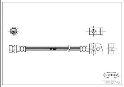Corteco 19032743 тормозной шланг на OPEL FRONTERA B (6B_)