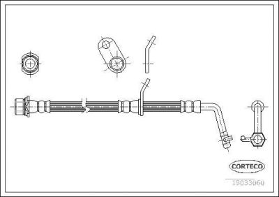 Corteco 19033060 тормозной шланг на TOYOTA AVENSIS (_T22_)