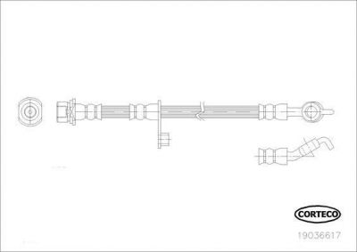 CORTECO Шланг тормозной задн лев TOYOTA: YARIS (SCP1 , NLP1 , NCP1 ) 1.0 16V/1.3/1.3 16V 99-05, YARIS VERSO ( NLP2 , NCP2 ) 1.3 (NCP22)/1.5 (NCP21) 99-05 (19036617)