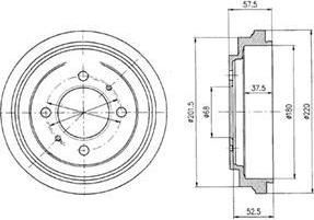 Delphi BF336 тормозной барабан на NISSAN SUNNY III Hatchback (N14)