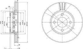 Delphi BG2748 тормозной диск на AUDI 80 Avant (8C, B4)