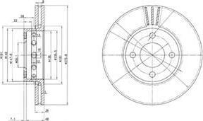 Delphi BG2748 тормозной диск на AUDI 80 Avant (8C, B4)